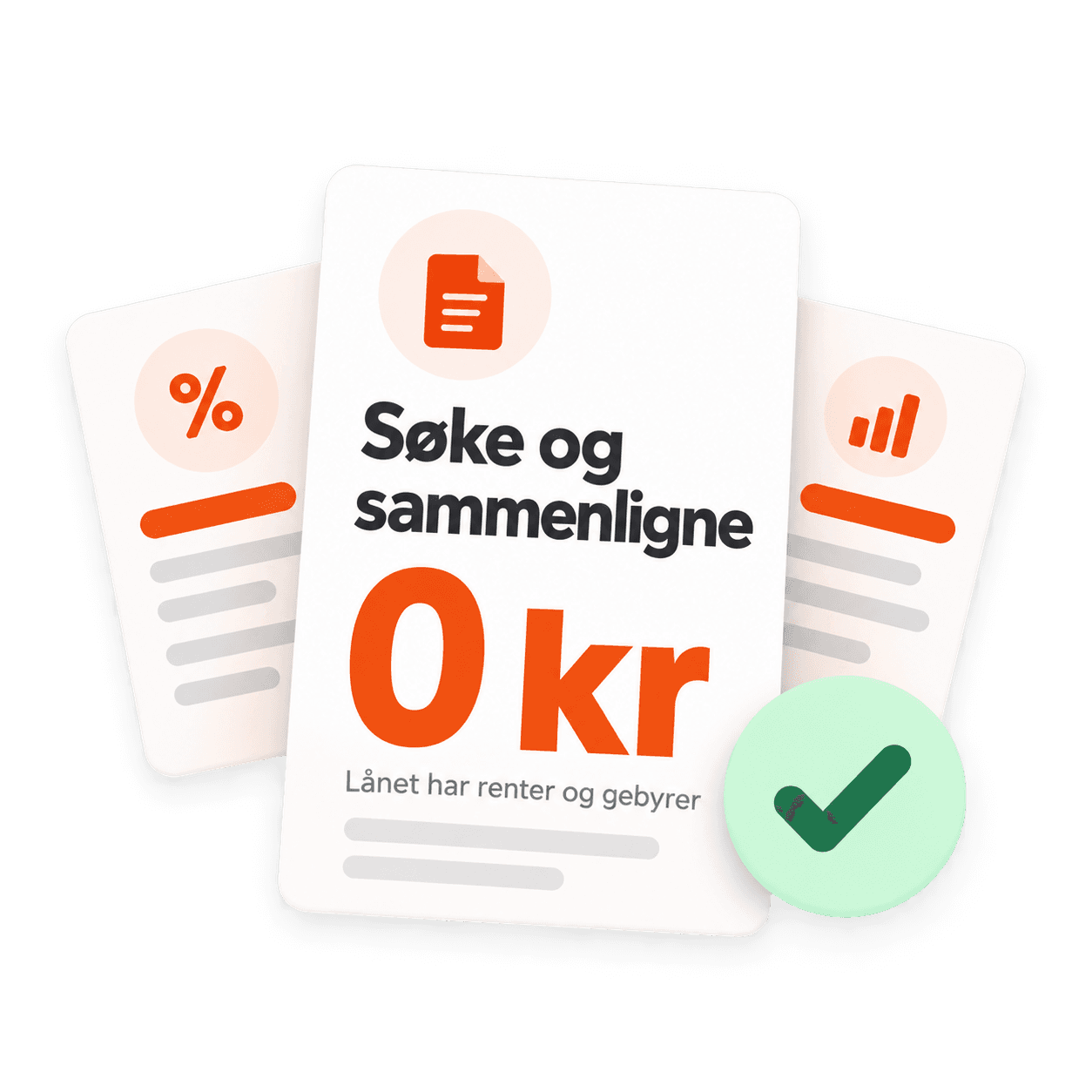 Det koster 0 kr å søke og sammenligne, men selve lånet har renter og gebyrer.